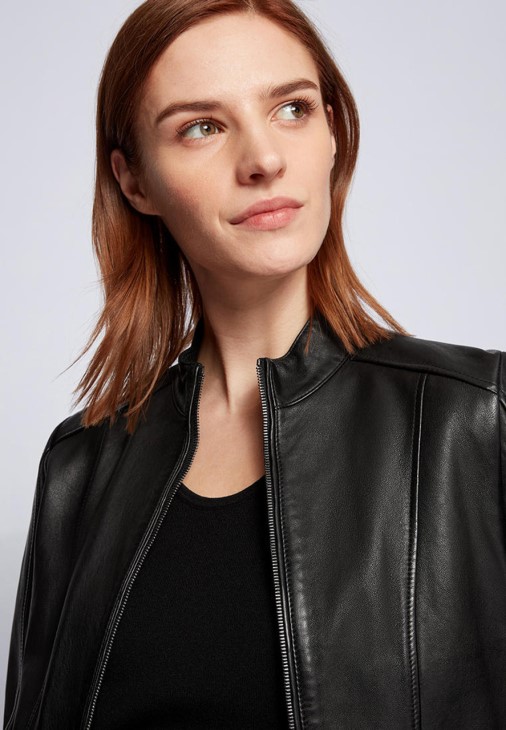 Boss Leather Jacket C Sabella1 50453173 μαύρο
