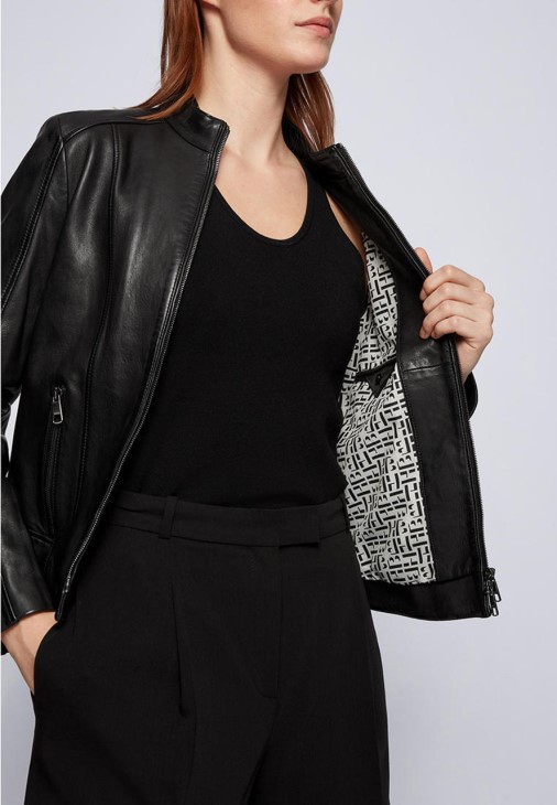 Boss Leather Jacket C Sabella1 50453173 μαύρο
