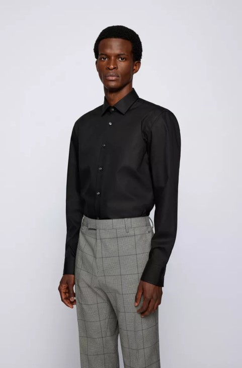 πουκάμισο Boss Jenno Nos 50327693 μαύρο
