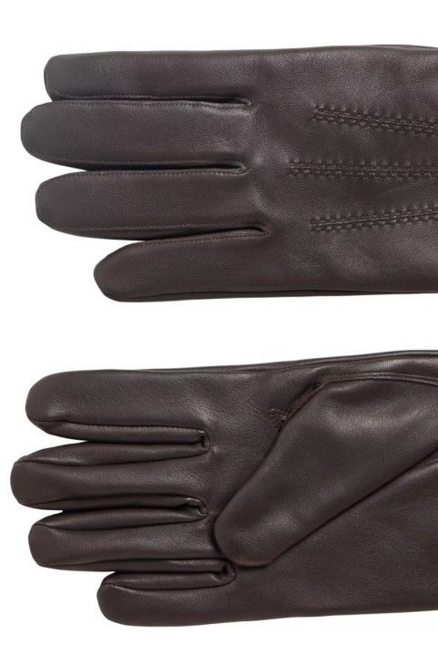 δερμάτινα γάντια Boss Hainz 50437119 καφέ
