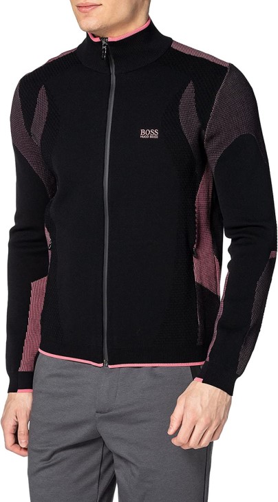 Boss Zip Through Jersey Zonick 50446987 μαύρο