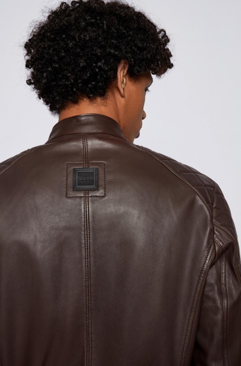 δερμάτινο μπουφάν Boss Jador 50452662 καφέ
