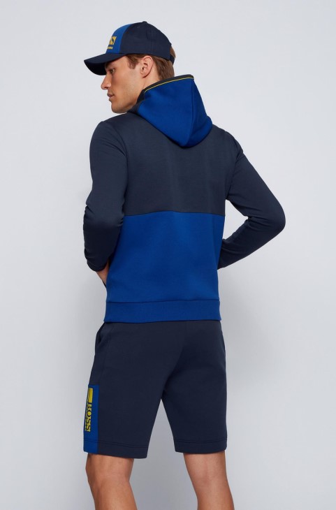 Boss Zip μέσω Hoodie Saggy 50447024 Navy
