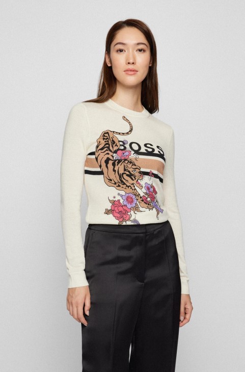 Boss Knit Fabianne 50463929 λευκό
