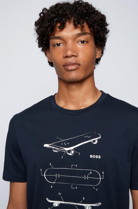 μπλουζάκι Boss T-casette 50460597 μαύρο
