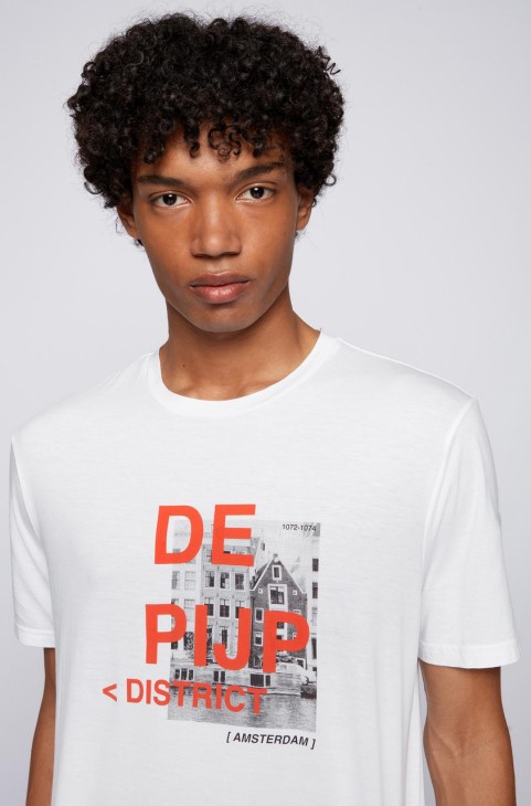 μπλουζάκι Boss Tcity 50460580 λευκό