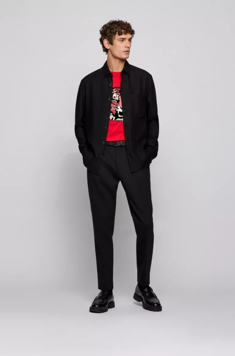 μπλουζάκι Boss Tiburt 50462724 κόκκινο
