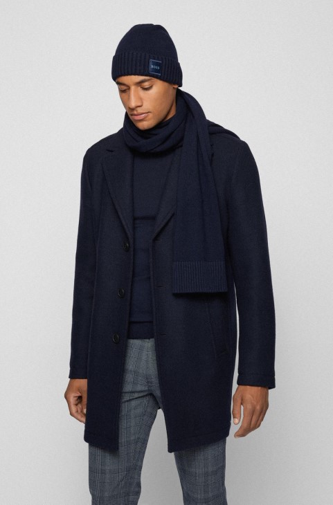 κασκόλ Boss Akotaonos 50455944 γκρι
