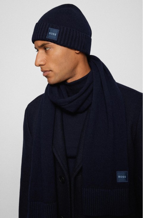 κασκόλ Boss Akotaonos 50455944 γκρι
