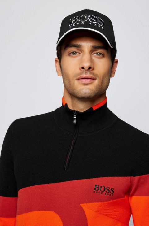 Boss Knit μισό φερμουάρ Zetto 50456148 μαύρο
