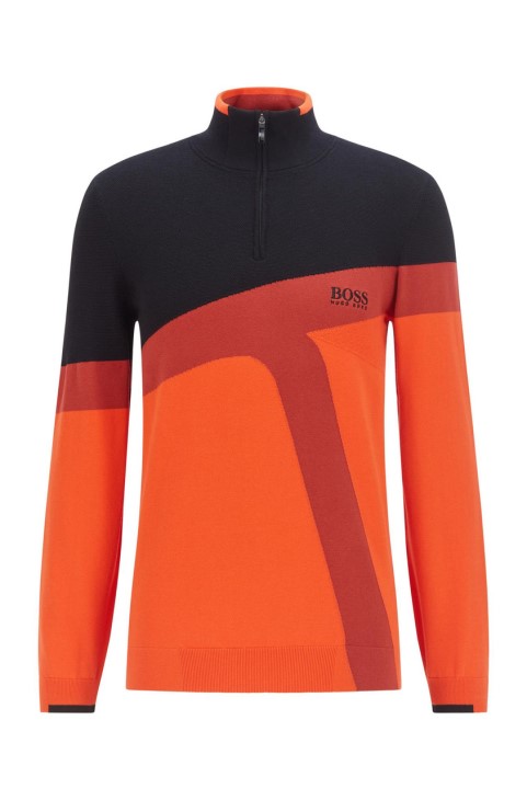 Boss Knit μισό φερμουάρ Zetto 50456148 μαύρο
