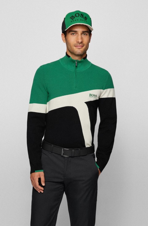 Boss Knit μισό φερμουάρ Zetto 50456148 μαύρο
