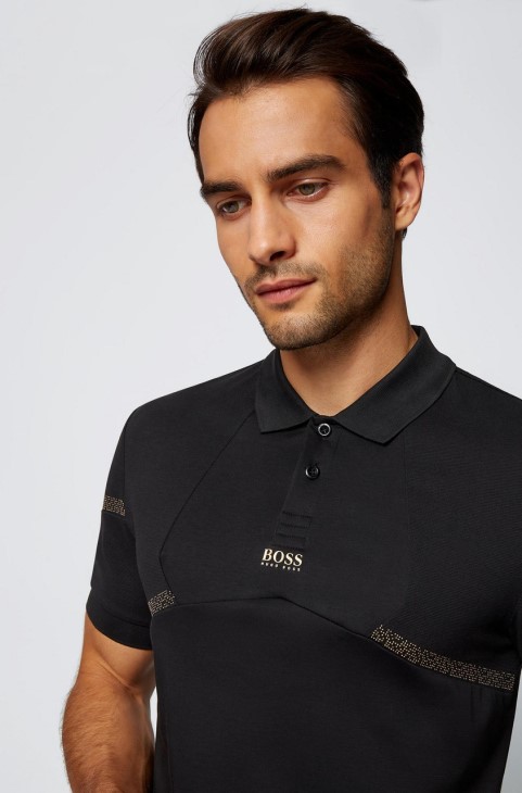Boss Polo Paul Pixel 50464578 μαύρο
