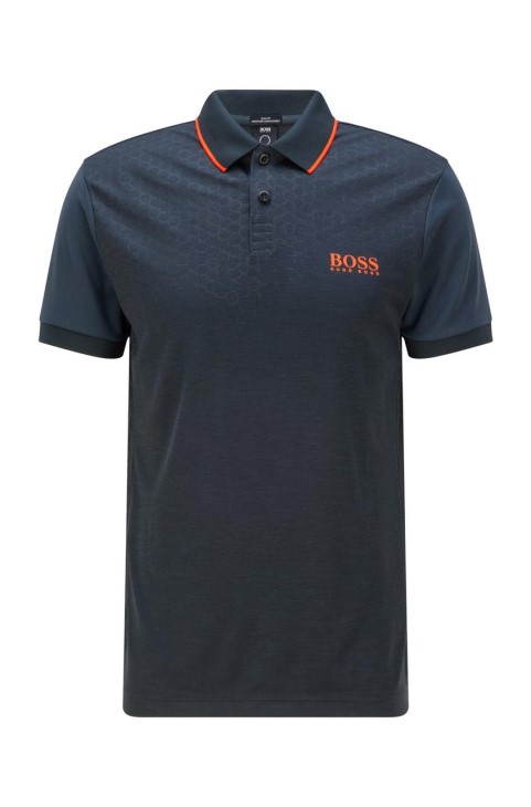 Boss Polo Pauletech 50456116 μαύρο