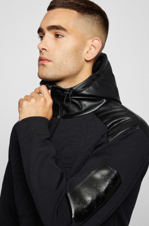 Boss Zip Through Jersey Max Aj 50456146 μαύρο
