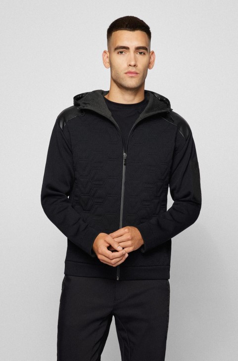 Boss Zip Through Jersey Max Aj 50456146 μαύρο
