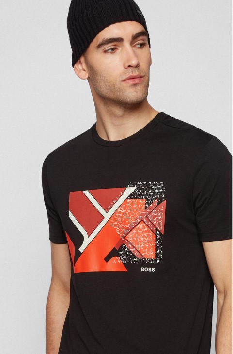 μπλουζάκι Boss Teeonic 50455766 μαύρο
