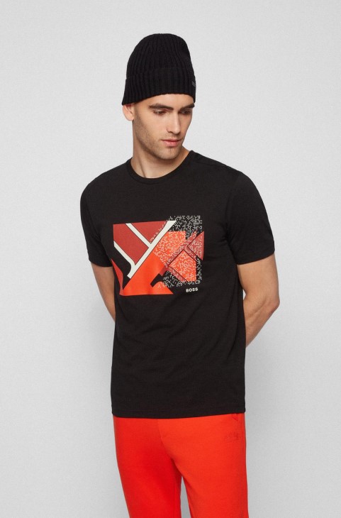 μπλουζάκι Boss Teeonic 50455766 μαύρο
