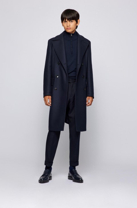 Boss Knit μισό φερμουάρ Nelo 50457678 Navy
