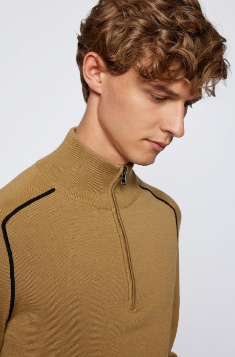 Boss Knit μισό φερμουάρ Nelo 50457678 Navy
