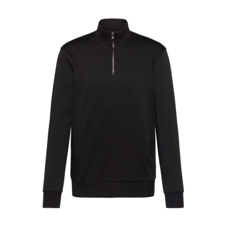 Boss μισό φερμουάρ πλεκτό Sidney 50458167 μαύρο