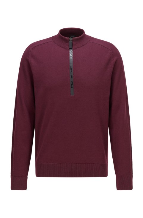 Boss X Porsche Boss Half Zip Knit Neal 50457707 μαύρο
