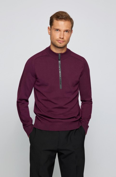 Boss X Porsche Boss Half Zip Knit Neal 50457707 μαύρο
