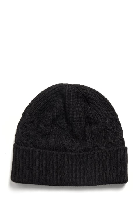 Boss Cable-knit Beanie Nespolino 50455715 μαύρο
