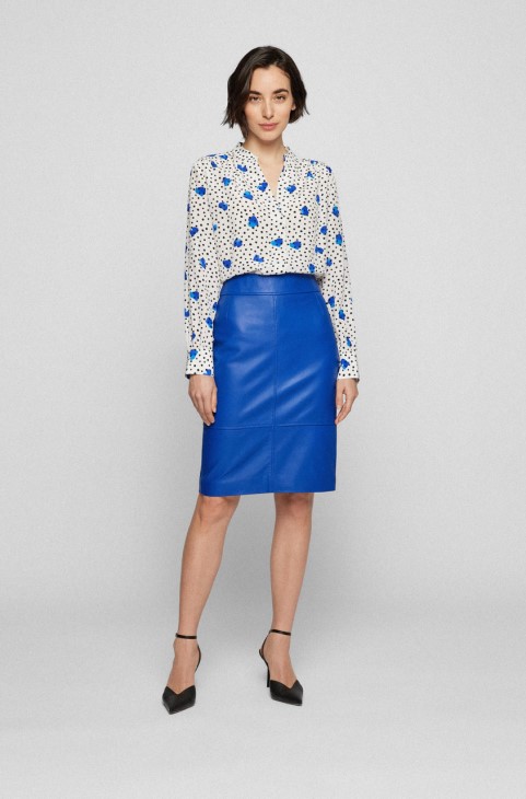 Boss δερμάτινη φούστα Selrita 50460741 μαύρη
