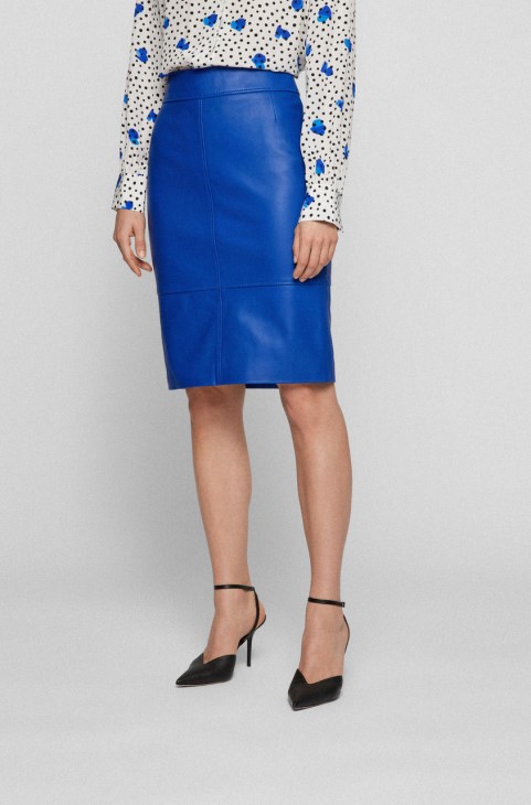 Boss δερμάτινη φούστα Selrita 50460741 μαύρη
