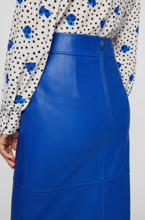 Boss δερμάτινη φούστα Selrita 50460741 μαύρη
