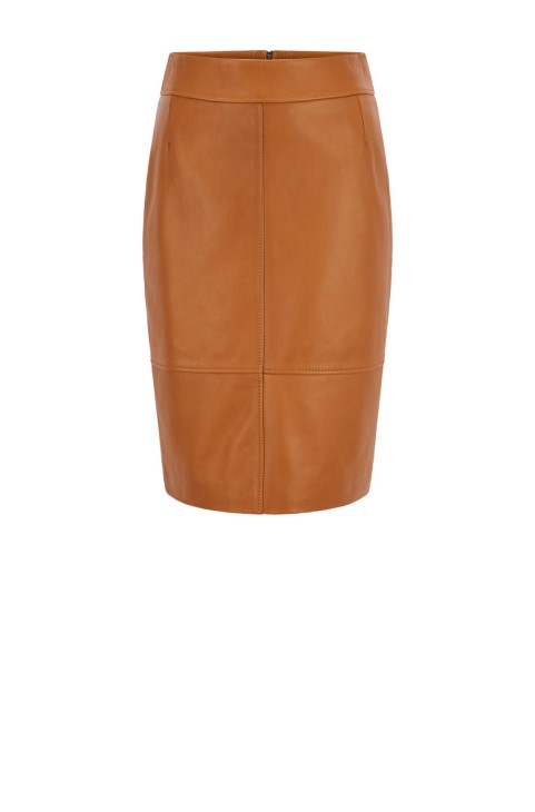 Boss δερμάτινη φούστα Selrita 50460741 μαύρη
