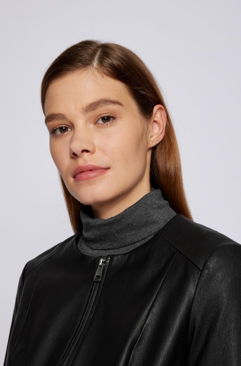 Boss Leather Jacket Sanoa 50457090 μαύρο
