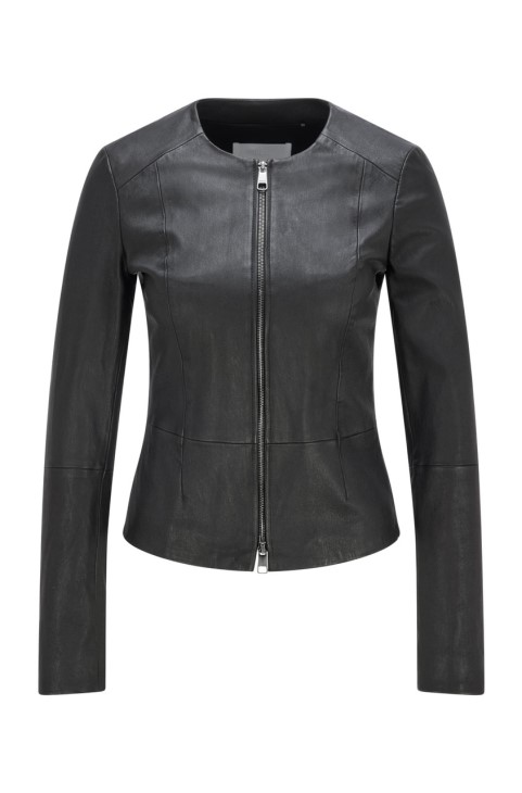 Boss Leather Jacket Sanoa 50457090 μαύρο
