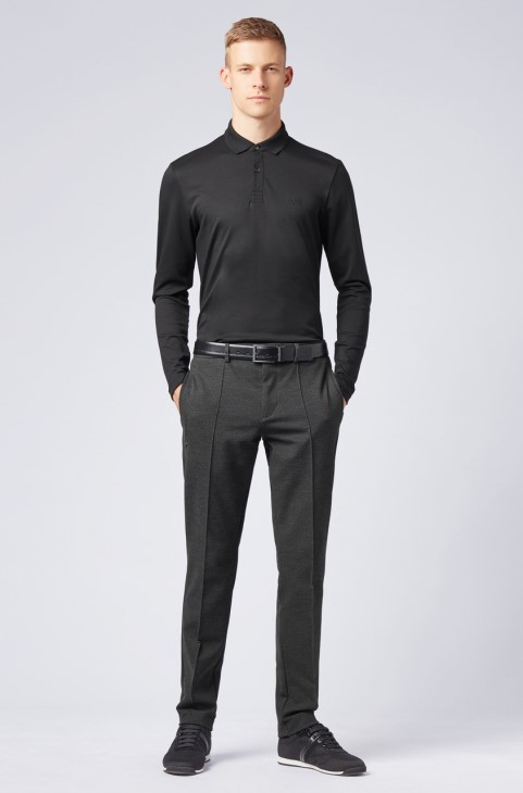 Boss L/s Polo Pirol 50392723 μαύρο
