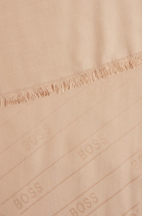 κασκόλ Boss Ledonia 50464170 μπεζ
