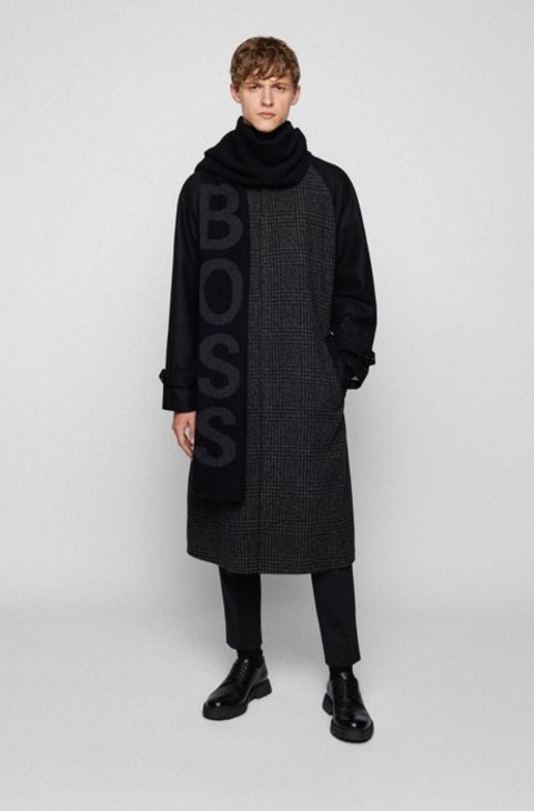 κασκόλ Boss Nebbio 50455684 μαύρο
