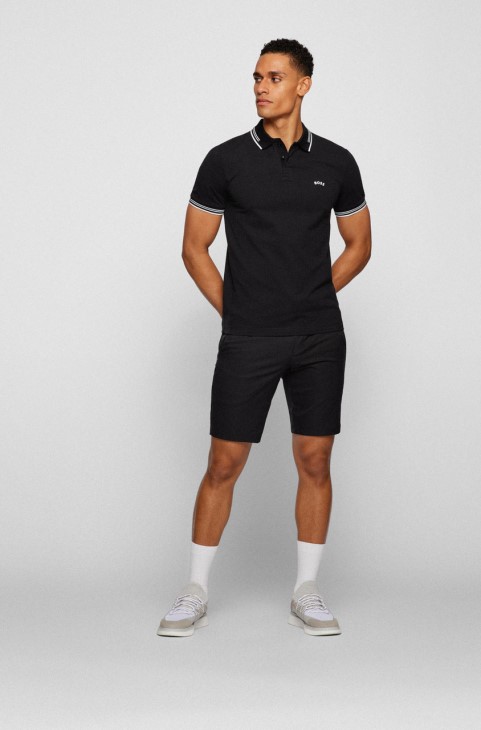 Boss Polo Paul Curved Nos 50469210 μαύρο
