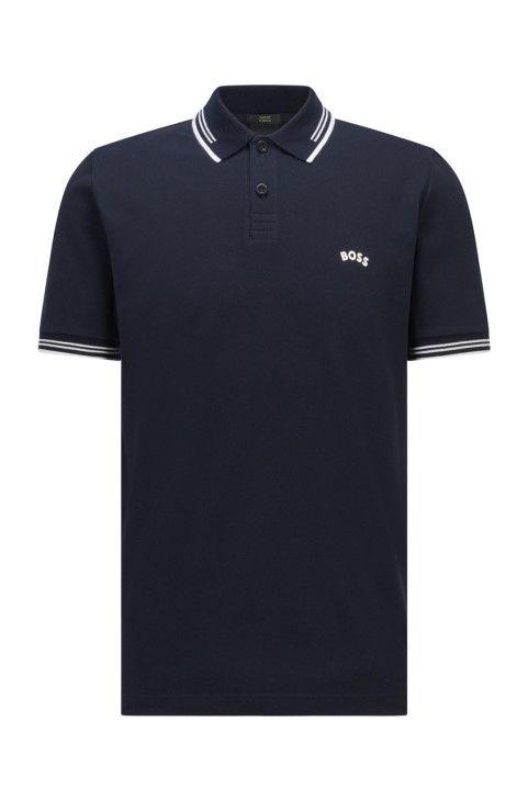 Boss Polo Paul Curved Nos 50469210 μαύρο
