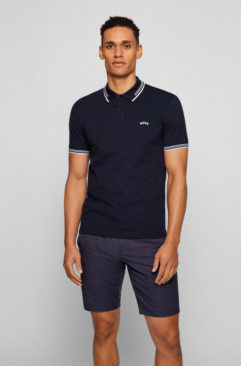 Boss Polo Paul Curved Nos 50469210 μαύρο
