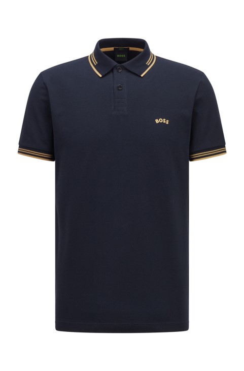 Boss Polo Paul Curved Nos 50469210 μαύρο
