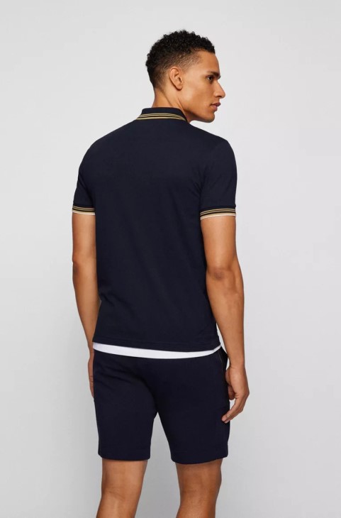 Boss Polo Paul Curved Nos 50469210 μαύρο
