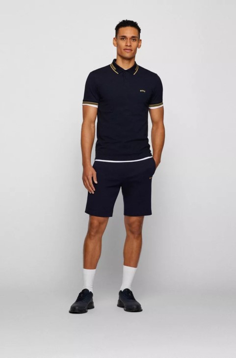 Boss Polo Paul Curved Nos 50469210 μαύρο
