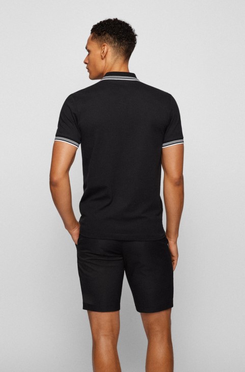 Boss Polo Paul Curved Nos 50469210 μαύρο
