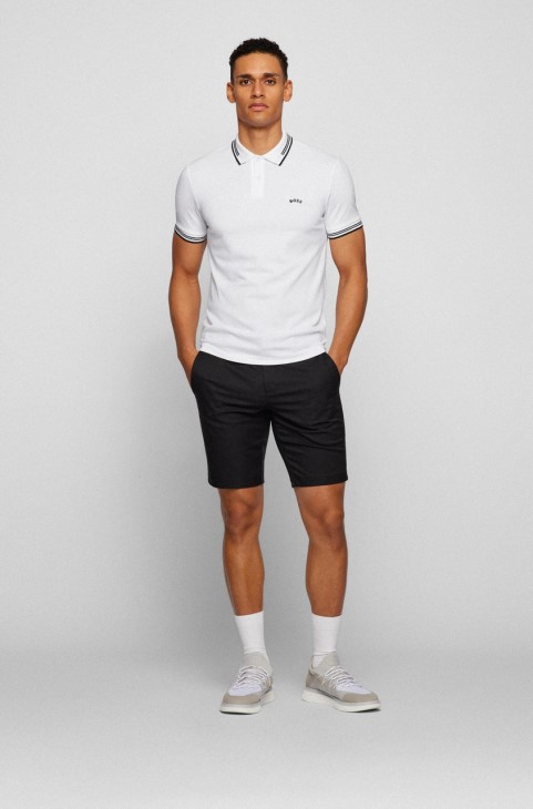 Boss Polo Paul Curved Nos 50469210 μαύρο
