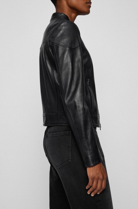 Boss Leather Jacket C Saflima 50472482 σκούρο μπλε
