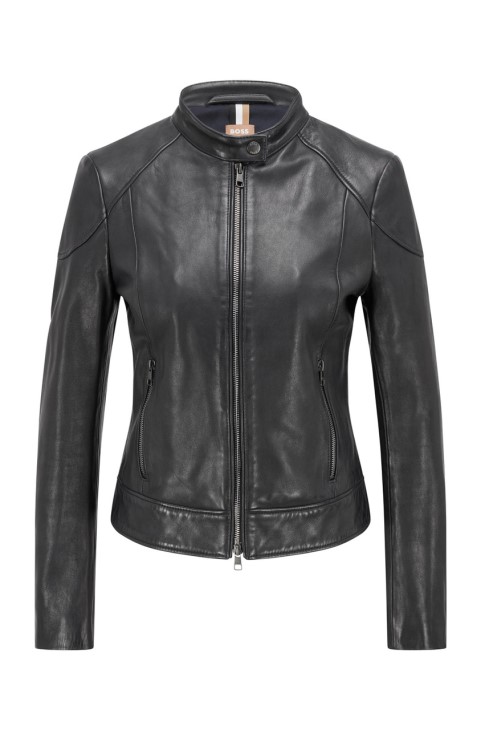 Boss Leather Jacket C Saflima 50472482 σκούρο μπλε

