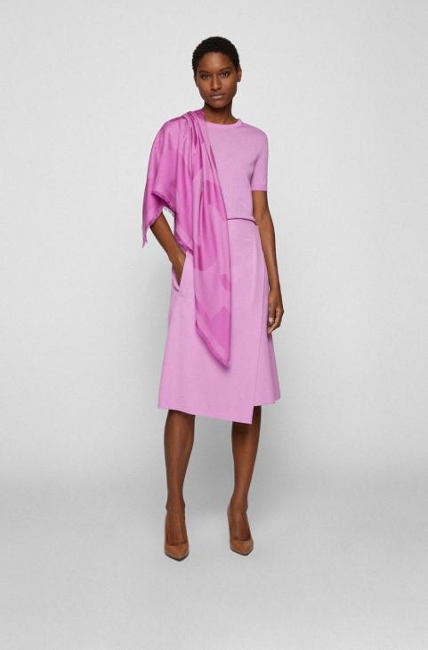 κασκόλ Boss Ledonia 50474128 ροζ
