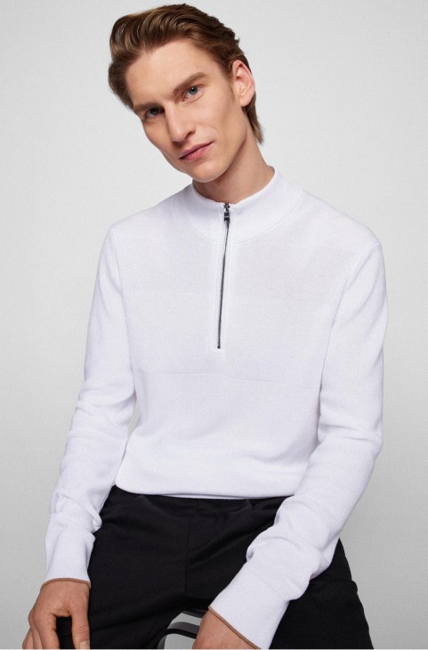 Boss Half Zip Sweat Ellios 50466536 λευκό
