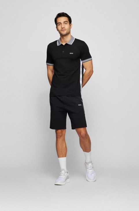 μπλουζάκι πόλο Boss 50466442 μαύρο
